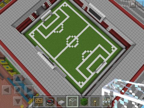 Look what I built on minecraft a soccer field Minecraft Sports Field, Minecraft Football Field, Minecraft Soccer Field, Minecraft Gym, Bailey Shepherd, Minecraft Car, Minecraft A, Minecraft Shops, Minecraft Farm