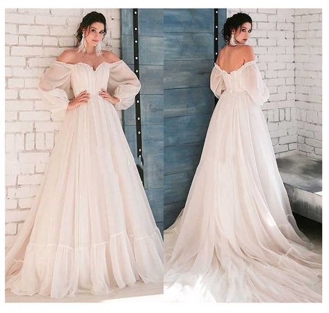 LORIE Off The Shoulder Princess Wedding Dress Sweetheart Appliqued Puff Sleeves Bride Dress A Line Backless Boho Wedding Gown| | - AliExpress