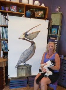 How To Paint A Pelican, Painted Pelican, Pelican Painting, House In Florida, Color Splash Art, Pelican Art, Coast House, Brown Pelican, Texas Coast