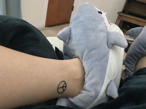 Peace Sign Ankle Tattoo, Peace Sign Tattoo, Peace Sign Tattoos, Lower Leg Tattoos, Ankle Tat, Sign Tattoo, Ankle Tattoo, Lower Leg, Leg Tattoos