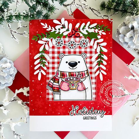 Bee Stuff, Winter Greenery, Studio Cards, Sunnies Studios, Winter Bear, Holiday Stamping, Gift Tag Cards, Holiday Paper, Christmas Bear