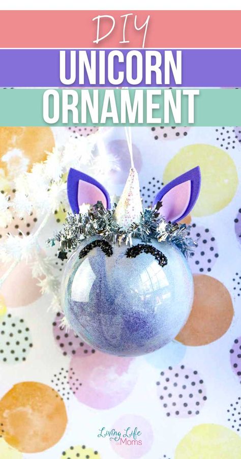 DIY Glitter Unicorn Ornaments Glitter Christmas Ornaments, Make A Unicorn, Unicorn Christmas Ornament, Unicorn Christmas, Diy Unicorn, Unicorn Ornaments, Glitter Unicorn, Unicorn Crafts, Unicorn And Glitter