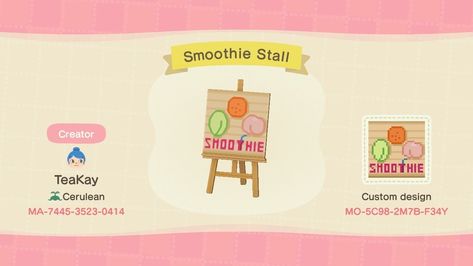 Signs Animal Crossing, Stall Design Animal Crossing, Design Animal Crossing, Acnh Custom Designs, Food Stall Design, Pastel Hoodie, Motif Acnl, Stall Design, Pool Signs