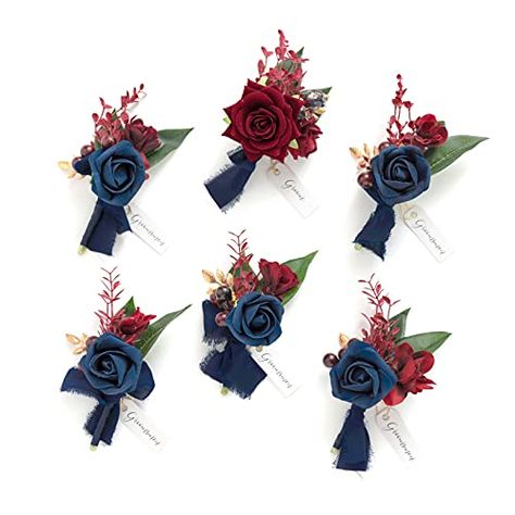 Burgundy Boutonniere, Navy And Burgundy Wedding, Blue Boutonniere, Boutonnieres Prom, Renewal Wedding, Groomsmen Boutonniere, Maroon Wedding, Rose Boutonniere, Rustic Vintage Wedding