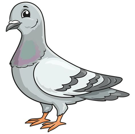 How to Draw Pigeon: Step 10 Pigeon Drawing, Cute Pigeon, Cartoon Drawings Of Animals, Afrique Art, Color Drawing Art, Drawing Cartoon, Bird Artwork, Drawing Tutorial Easy, Learn Art