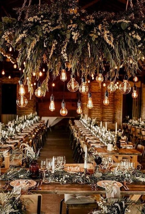 Barn Wedding Lighting, Hiasan Perkahwinan, Orange Wedding Colors, Boho Wedding Ceremony, Barn Wedding Inspiration, Rustic Wedding Decorations, Wedding Color Trends, Barn Wedding Decorations, Winter Wedding Inspiration