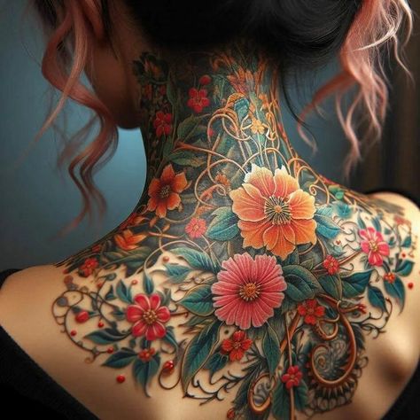 Beautiful Sleeve Tattoos For Women, Plant Tattoos For Women, Little Tattoos For Women, Female Sleeve Tattoo, Full Back Tattoo, Ad Tattoo, Sleeve Tattoo Designs, Feather Tattoo Meaning, Floral Back Tattoos