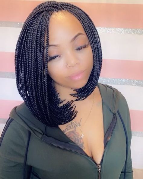 Bob Plaits Box Braids, Small Plaits Box Braids, Bob Plaits, Braided Bob, Braids Plaits, Afro Puffs, Bob Braids Hairstyles, Bob Braids, Hair Twist