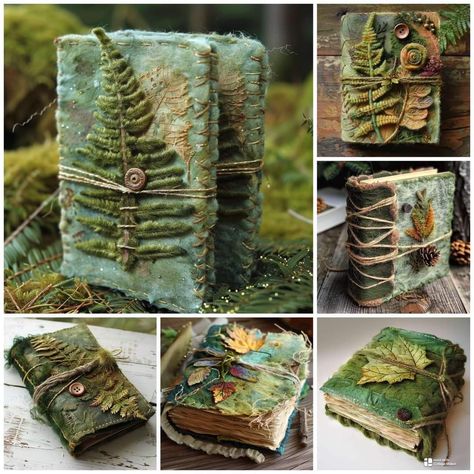 Forest Journal Page, Vintage Diaries, Travel Journal Prompts, Forest Journal, Vintage Diary, Altered Book Journal, Fabric Journals, Paper Heart, Nature Journal