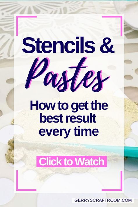 If you know what you need to do and how you need to do it, getting the best results with stencils and pastes on your paper crafting projects is super easy. Here you can see some basic tips to help you get the perfect result with your stencils and pastes every time. #gerryscraftroom #papercrafting #stretchyourproducts #cardmaking #cards #diycards #handmadecards #papercrafting #stepbystep #Cardmakingideas #handmadecards #cardmakingtechniques Stencilled Cards, Stenciled Cards, Stencil Techniques, Card Making Stencils, Stencil Cards, Card Hacks, Stencils Tutorials, Chalk Crafts, Fabric Stiffener