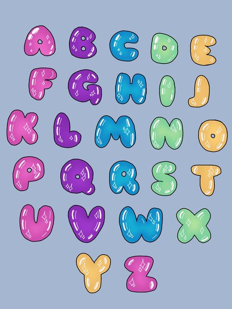 Bubble Letter Fonts Alphabet Style, Punch Needle Alphabet Pattern, Fonts Bubble, Fonts Doodle, Doodle Font, Bubble Letter Fonts, Font Bubble, Bubble Font, Whimsical Fonts