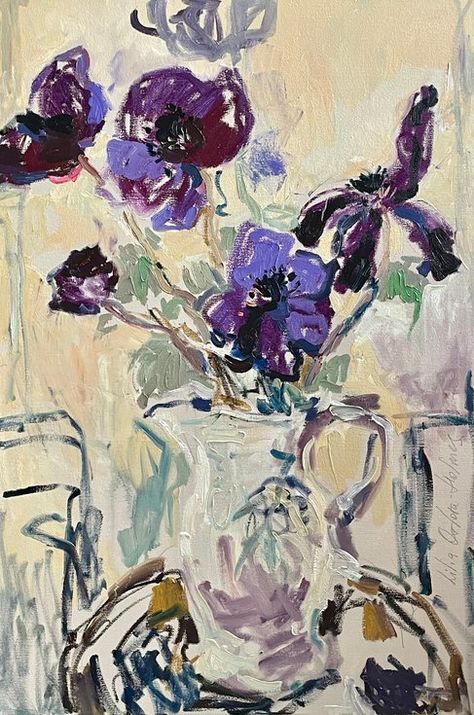 Wind Flower, Impressionism Art, Post Impressionism, Painting Edges, Still Life Painting, Art Oil, Stretched Canvas Prints, Floral Painting, Painting Inspiration