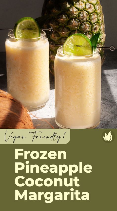 Pineapple Coconut Margarita, Cream Of Coconut, Coconut Margarita, Pineapple Margarita, Frozen Margaritas, Best Cocktail Recipes, Fresh Pineapple, Boozy Drinks, Frozen Pineapple