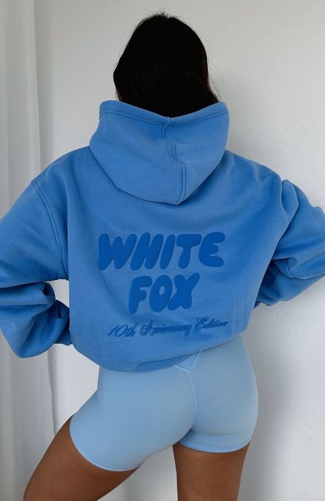 White Fox Hoodie, Birthday Bestie, Fox Hoodie, Black High Waisted Shorts, Casual Preppy Outfits, Puff Print, Cute Preppy Outfits, Cute Sweatshirts, Oversized Hoodie