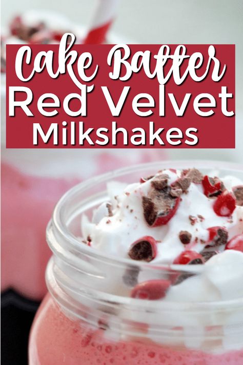 Red Velvet Milkshake, Cake Batter Milkshake, Cake Batter Smoothie, Cake Batter Shake, Crunch Chocolate, Soda Floats, Red Velvet Brownies, Red Velvet Cake Recipe, Velvet Cake Recipes