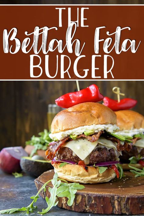 Hamburger With Feta Cheese, Feta Stuffed Burgers, Manly Meals, Feta Burger, Lamb Burger Recipes, Gourmet Burgers Recipes, Homemade Burger Recipe, Healthy Burger Recipes, Taco Burger