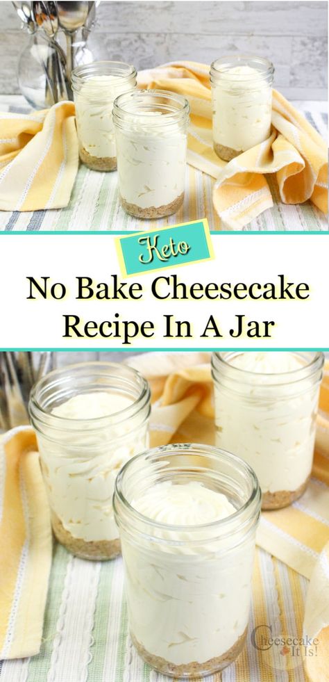 No need to ditch the cheesecake while eating Keto. You can stick to the diet with this Keto no bake cheesecake recipe in a jar. Keto No Bake Cheesecake Cups, Keto Cheesecake In A Jar, Keto Cheesecake In A Mug, Keto Cheesecake Mug Cake, Low Carb Cheesecake No Bake, Keto Cheesecake Filling, Family Reset, No Bake Keto Cheesecake, Recipe In A Jar