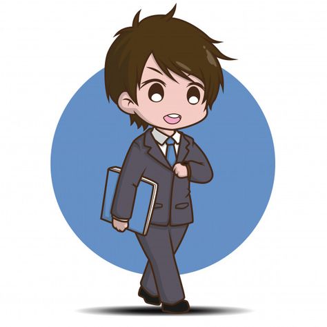 Business Man Anime, Business Man Cartoon, Engineer Cartoon, Work Cartoons, Teacher Cartoon, Man Cartoon, Chibi Sketch, Cute Cartoon Characters, Easy Doodles Drawings