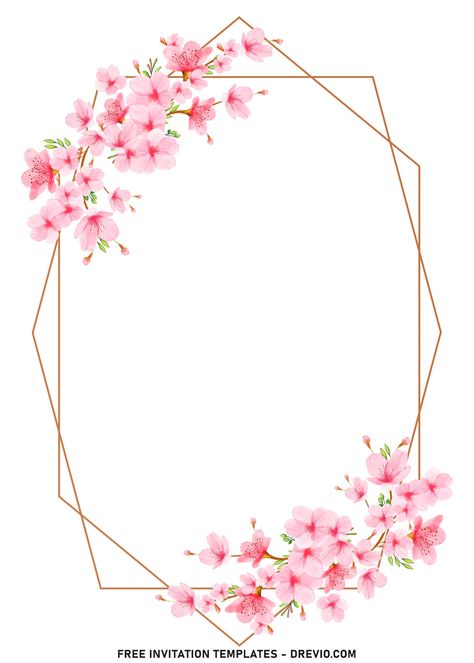 Free 9+ Painterly Cherry Blossom With Geometric Frame Invitation Templates Well, I'm sure most of you already figured it out. Yeah! We have a nice collection of 9+ Pink Sakura invitation designs for you today. The entire aesthetic design defies modern art and embraces a rela... Download this invitation for FREE at https://www.drevio.com/9-painterly-cherry-blossom-with-geometric-frame-invitation-templates Birthday Invites Aesthetic, Sakura Invitation, Birthday Invitation Background, Frame Invitation, Flower Background Design, Aesthetic Birthday, Pink Sakura, Shower Cards, Girl Background