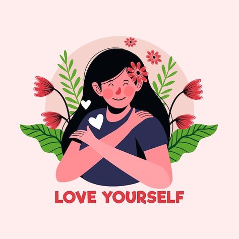 Self Appreciation, Embrace Imperfections, Visual Aesthetics, Love Illustration, Diy Prints, Love Yourself, Self Care, Graphic Resources, Self Love