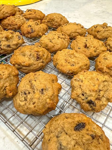 Michigan Treasure Cookies, Soft Michigan Rock Cookies, Michigan Rock Cookies, Michigan Cookies, Rock Cookies Recipe, Rock Cookies, Hermit Cookies, Michigan Rocks, Amy Roloff