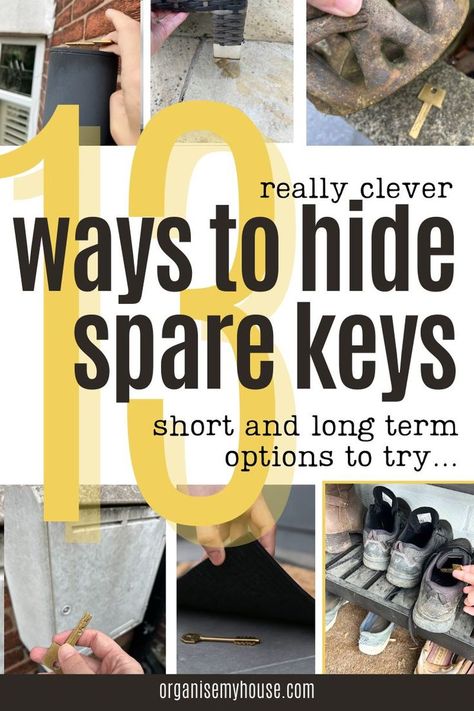 Hide House Key Outside, Hidden Key Holder Ideas Outside, How To Hide A Key Outside, Spare Key Hiding Places, Diy Hide A Key, Hiding Keys Outside Ideas, Hide Key Outside Ideas, Key Hiding Ideas Outside, Hide A Key Ideas Outdoor