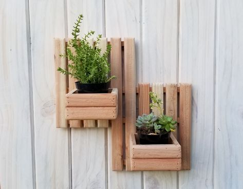 Wooden Flower Pots Indoor, Diy Wood Garden Decor, Wooden Flower Pots, Wooden Flower Boxes, Diy Wall Planter, Wooden Plant Pots, Popular Woodworking Projects, Cedar Walls, Wall Planters Indoor