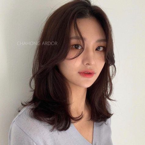 Chahong Hair Medium, Medium Korean Hair, Shoulder Length Hair For Women, Korean Medium Haircut, Middle Length Hair Styles, Korean Haircut Short, Medium Hair Korean, Medium Haircut Korean, Short Korean Hair