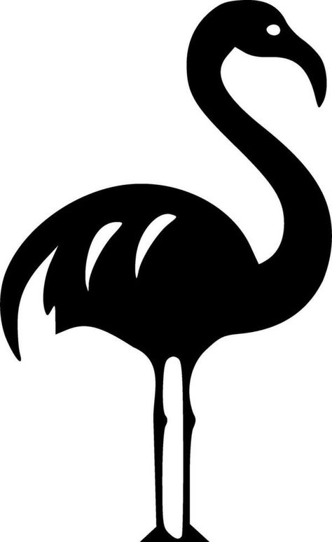 Standing flamingo silhouette monochrome vector illustration Flamingo Silhouette, Label Design, Flamingo, Vector Free, Vector Illustration, Birds, Clip Art, Design