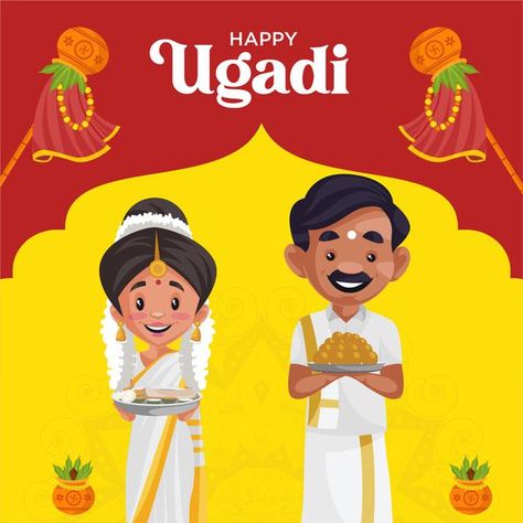 Happy Ugadi Wishes, Festival Banner Design, Ugadi Wishes, Happy Ugadi, Festival Banner, Traditional Festival, Health And Happiness, New Year Wishes, Poster Invitation