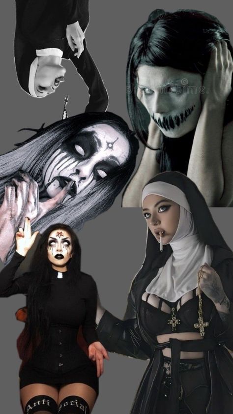 hot spooky halloween nun Ghost Concert Outfit, Vampire Nun, Ghost Concert, Nun Costume, The Nun, Makeup Tricks, Spooky Halloween, Concert Outfit, Game Character