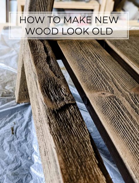 How To Make Wood Look Distressed, How To Make Wood Look Old, How To Make Wood Look Rustic, Make New Wood Look Old, Distressing Painted Wood, Distressing Wood, Bleached Wood, Aged Wood, Old Barn Wood