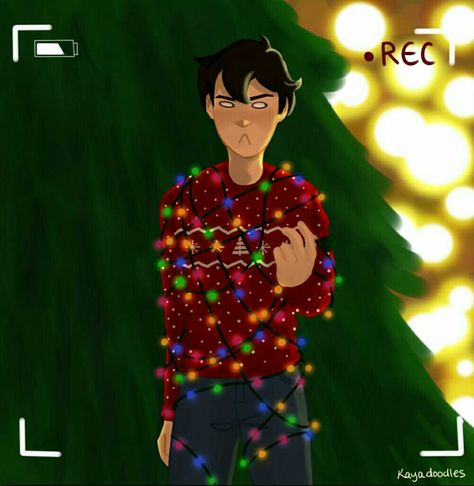 Someone is like a Noel Tree. Art by Kayadoodles Christmas Percy Jackson Fanart, Christmas Somgs, Percy Jackson Christmas, Pjo Christmas, Noel Tree, Superhero Christmas, Percy Jackson Drawings, Pjo Fanart, Percy Jackson Wallpaper