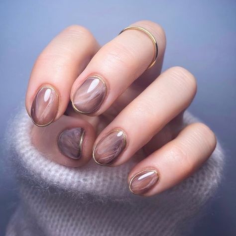 Nail It! on Instagram: “Ethereal ✨ @paiwaloves #nailitdaily” Milky Coffee, Color French Manicure, Warm Skin Tone, Transparent Nails, Right To Choose, Brown Tone, White Nail Polish, Marble Nails, Hot Nails