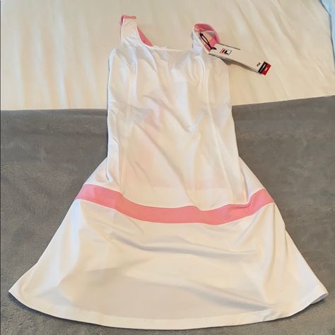 New With Tags Fila White And Pink Tennis (Athleticwear) Dress. Size Small And Never Worn Fila Dress, Disney Vacation Outfits, Tennis Fits, Pink Tennis, Tennis Aesthetic, Tennis Wear, Knit Shirt Dress, Court Dresses, Athletic Dress