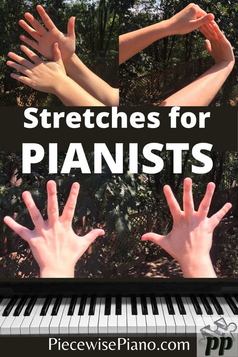 Not everyone realizes that playing the piano can be quite a physical activity. Having a regular stretching routine can do wonders to keep your fingers, hands, and entire body, nimble, healthy, and ready for practice time. Finger Stretches For Piano, Stretch Lab, Hand Exercises For Pianists, Piano Hand Exercises, Left Hand Piano Exercises, Practicing Piano, Piano Practice Routine, Benefits Of Playing Piano, Practice Piano