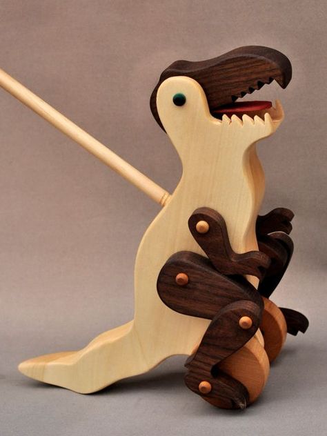 Kids Woodworking Projects, Wooden Push Toys, Scrollsaw Patterns, Wooden Dinosaur, Dinosaur Toys For Kids, Wooden Toy Trucks, Wood Toys Plans, Wooden Toys Plans, Push Toys