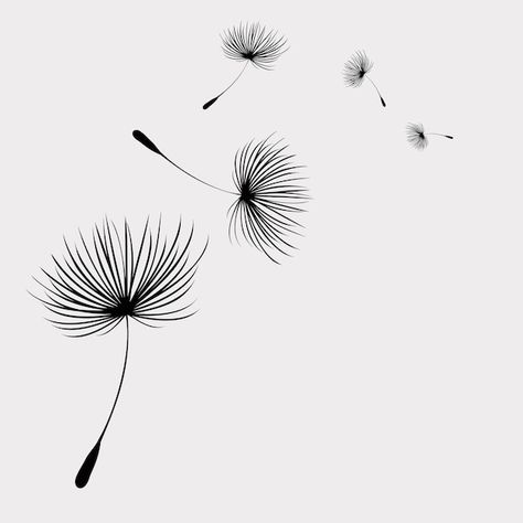 Dandelion Vector Illustration, Dandelion Logo Ideas, Dandelion Seed Tattoo, Dandelion Line Art, Oya Tattoo, Blowing Dandelion Tattoo, Backyard Airbnb, Flower Drawing Simple, Dandelion Vector