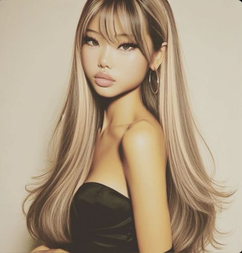 Looksmaxxing Aesthetic, Blonde Asian Hair, Y2k Makeup Looks, Festival Make Up, Cute Makeup Looks, Hair Dye Colors, Hair Reference, Hair Inspo Color, Dream Hair