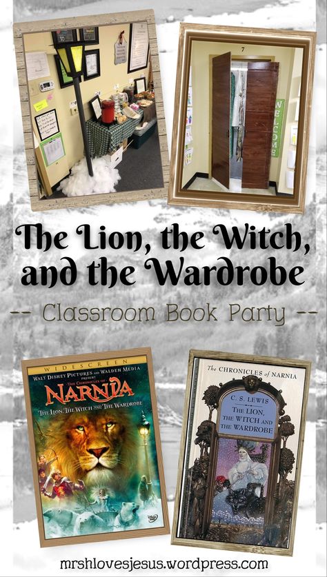 Narnia Room Transformation, Narnia Classroom Theme, Narnia Classroom, Narnia Party, Narnia Wardrobe, Witch Wardrobe, Lion Witch Wardrobe, Tea Party Table, Classroom Transformation