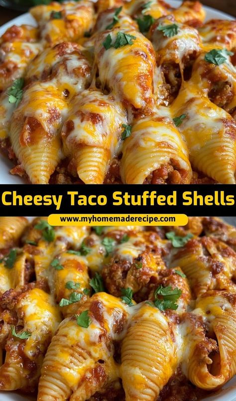 These cheesy taco stuffed shells are the best stuffed shells for taco lovers. Packed with seasoned meat and cheese, they’re the ultimate stuffed shells for a fun twist on tacos Stuffed Tacos, Keto Stuffed Shells, Salmon Stuffed Shells, Air Fryer Stuffed Shells, Jumbo Stuffed Shells, Stuffed Shells Taco, Taco Shell, Stuffed Jumbo Shells, Taco Stuffed Shells Recipe