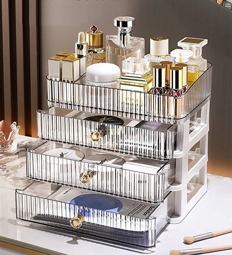 Makeup Organisers, Countertop Drawers, Lotion Organization, Dressing Table Organisation, Bathroom Counter Organization, Countertop Organizer, Bathroom Counters, Vanity Organization, Plastic Organizer