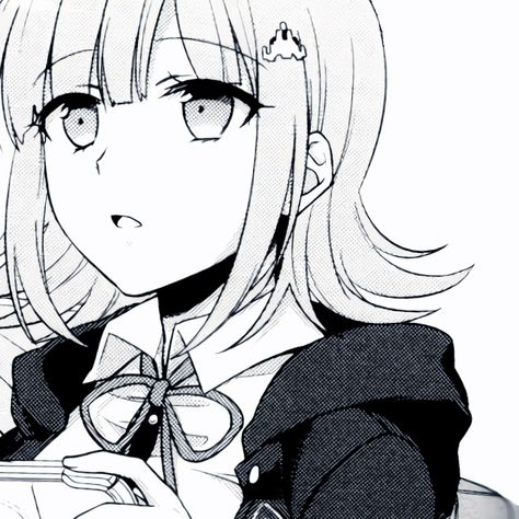 Chiaki Nanami Manga Icon, Nanami Manga Icon, Nanami Manga, Danganronpa Manga, Nanami Icon, Mikan Tsumiki, Chiaki Nanami, Black And White Stickers, How To Make Stickers