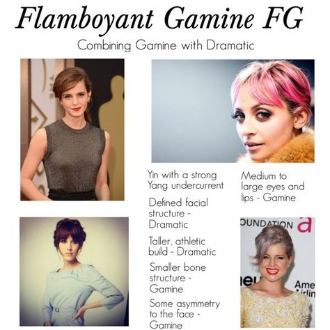 Flamboyant Gamine Celebrities, Dramatic Gamine, Kibbe Types, Flamboyant Gamine, Stile Preppy, Clear Winter, Gamine Style, Dramatic Classic, Personal Image