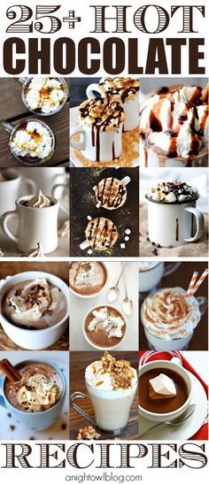 25 Delicious Hot Chocolate Recipes - perfect for fall! Homemade Hot Chocolate Mix, Recipes Pumpkin, Delicious Hot Chocolate, Homemade Hot Chocolate, Chocolate Caliente, Hot Chocolate Bars, Hot Chocolate Mix, God Mat, S'mores