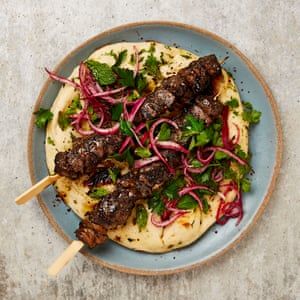 Sumac Onions, Dried Lime, Yotam Ottolenghi Recipes, Middle East Food, Ottolenghi Recipes, Middle East Recipes, Spiced Rice, Beef Skewers, Crunchy Salad