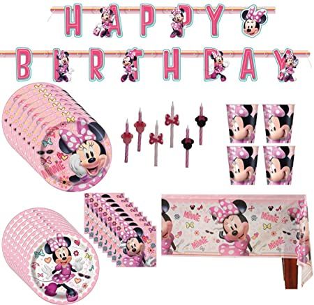 Minnie Mouse Plates, Minnie Mouse Party Supplies, Kids Party Packs, Minnie Mouse Party Decorations, Party Supply Kits, Baby Shower Host, Minnie Mouse Birthday Decorations, Minnie Mouse Baby Shower, Minnie Mouse Theme