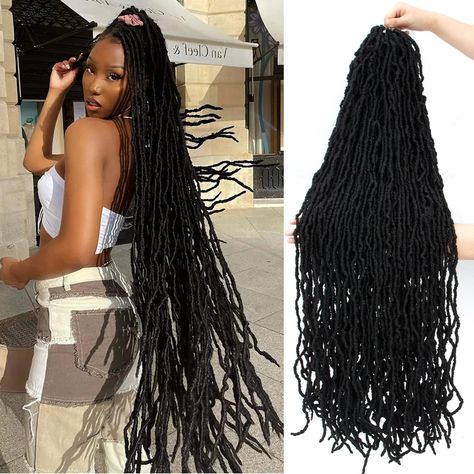 PRICES MAY VARY. New Hairstyle💋: Our 36 Inch Soft Locs Crochet Hair is Whole Strand Without Extending, No Bump In The Middle Of This long locs. Don't Break Into 2 Parts. 14 Strands/Pack, Weight/Pack: 130g, Total 84 Strands(780 g) With One Crochet Needle And 10 Rings. 5-6 Packs Can Be a Full Head. Premium Material💋: Our 36 Inch Faux Locs Long Crochet Hair Is Made Of High Quality Synthetic Fiber, No Itch, No Irritation, No Shedding,No Smelling, Long Lasting. Products Advantages💋: Our Soft locs Soft Locs 36 Inch, 36 Inch Soft Locs, Faux Locs Long, Long Crochet Hair, Locs Long, Butterfly Locs Crochet Hair, Butterfly Locs Crochet, Women Goddess, Goddess Locs Crochet