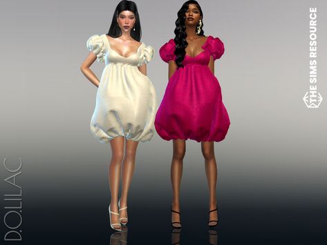 Printed Satin Dress, Puffy Dresses, Crop Top Set, Female Shorts, Sims 4 Clothing, Leopard Print Dress, Maxis Match, The Sims Resource, Custom Content