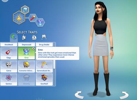 Mod The Sims - Emo Trait Sims 4 Cc Emo Maxis Match, Sims 4 Mods Traits, Sims Traits, Sims Cheats, Mods Ts4, Los Sims 4 Mods, Sims 4 Traits, The Sims 4 Pc, Cc Mods